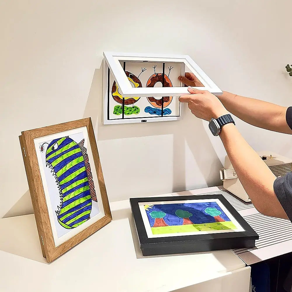 Kids Art Wood Frame Children Art Projects Display Hold 150 Pictures - Home & Garden > Decor