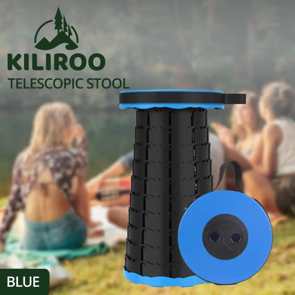 KILIROO Portable Telescopic Folding Stool (Blue) KR-TFS-101-XH - Furniture > Outdoor