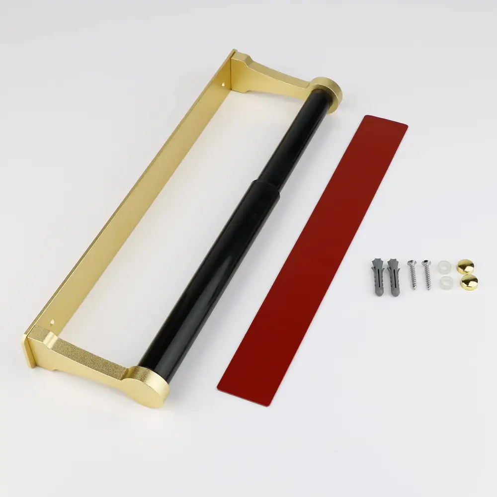 Kitchen Paper Holder Under Screw Wall Mount Adhesive Paper Towel Holder Rectangle Gold - Home & Garden > Bathroom