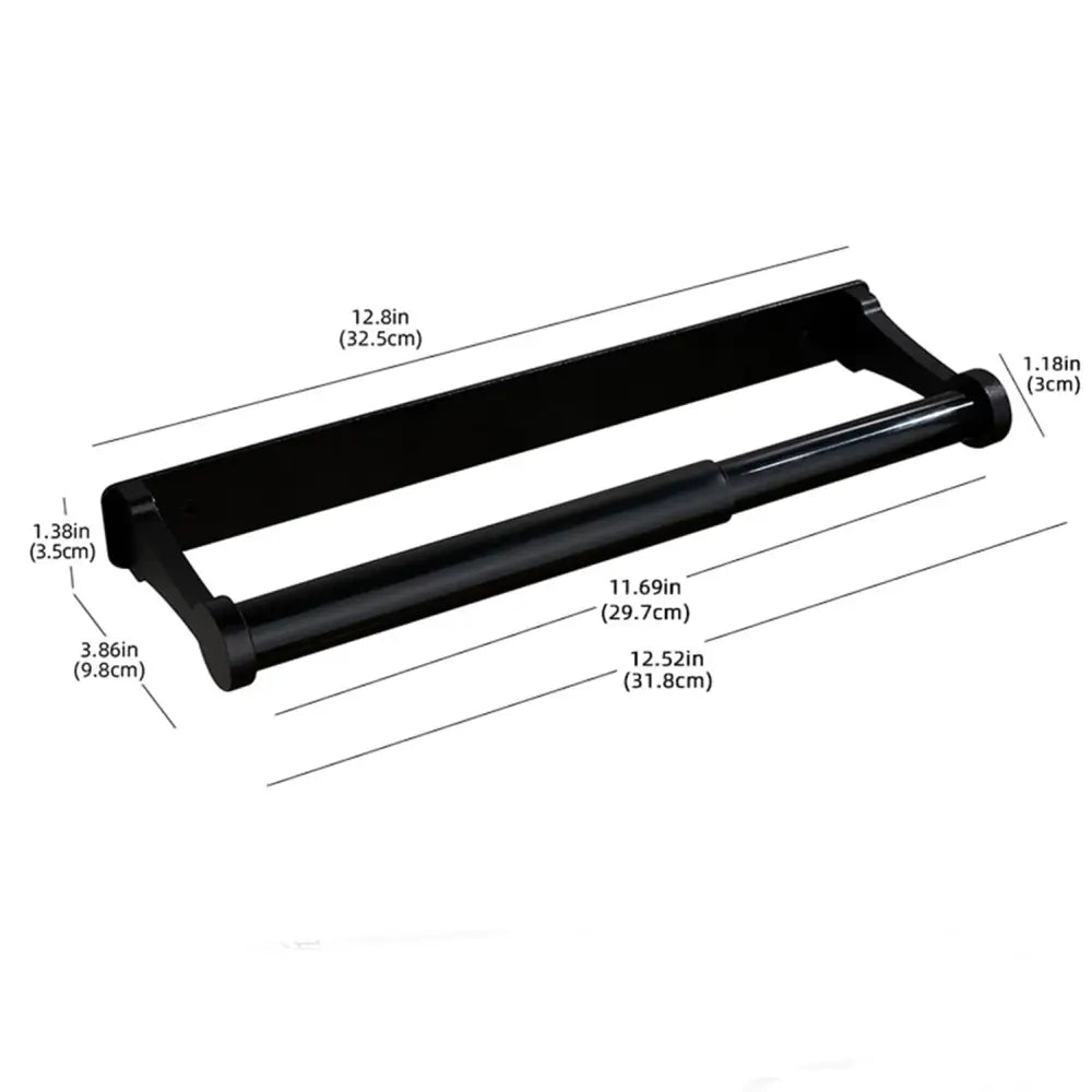 Kitchen Paper Holder Under Screw Wall Mount Adhesive Paper Towel Holder Rectangle Black - Home & Garden > Bathroom