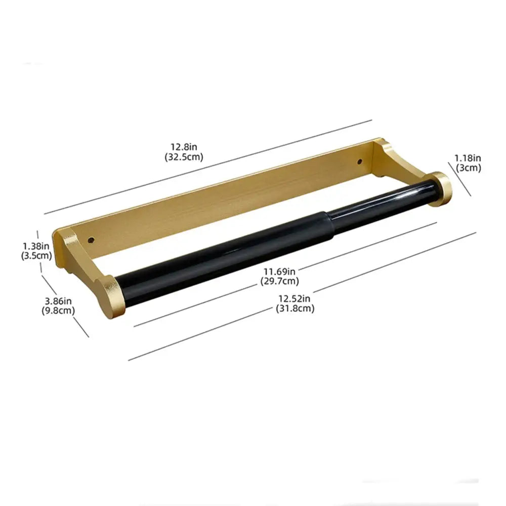 Kitchen Paper Holder Under Screw Wall Mount Adhesive Paper Towel Holder Rectangle Gold - Home & Garden > Bathroom