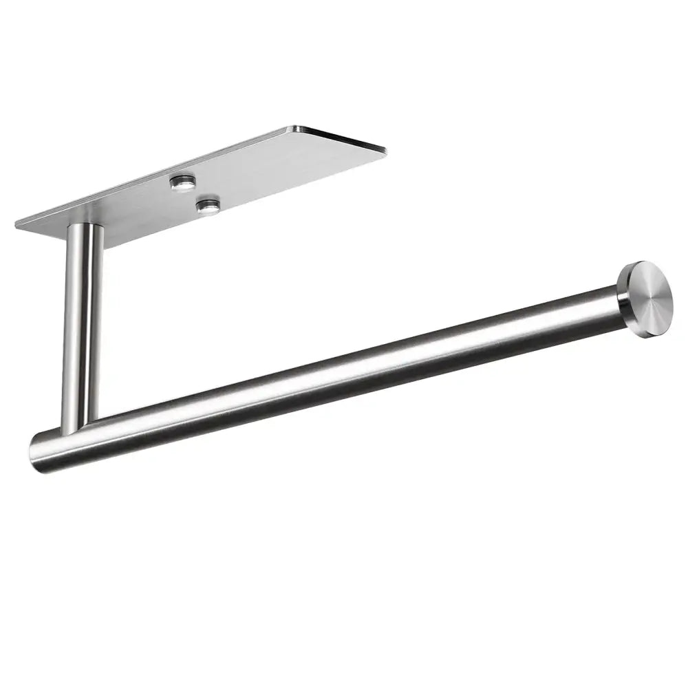 Kitchen Paper Holder Wall Mount Adhesive Paper Towel Holder Rectangle Silver - Home & Garden > Bathroom Accessories >