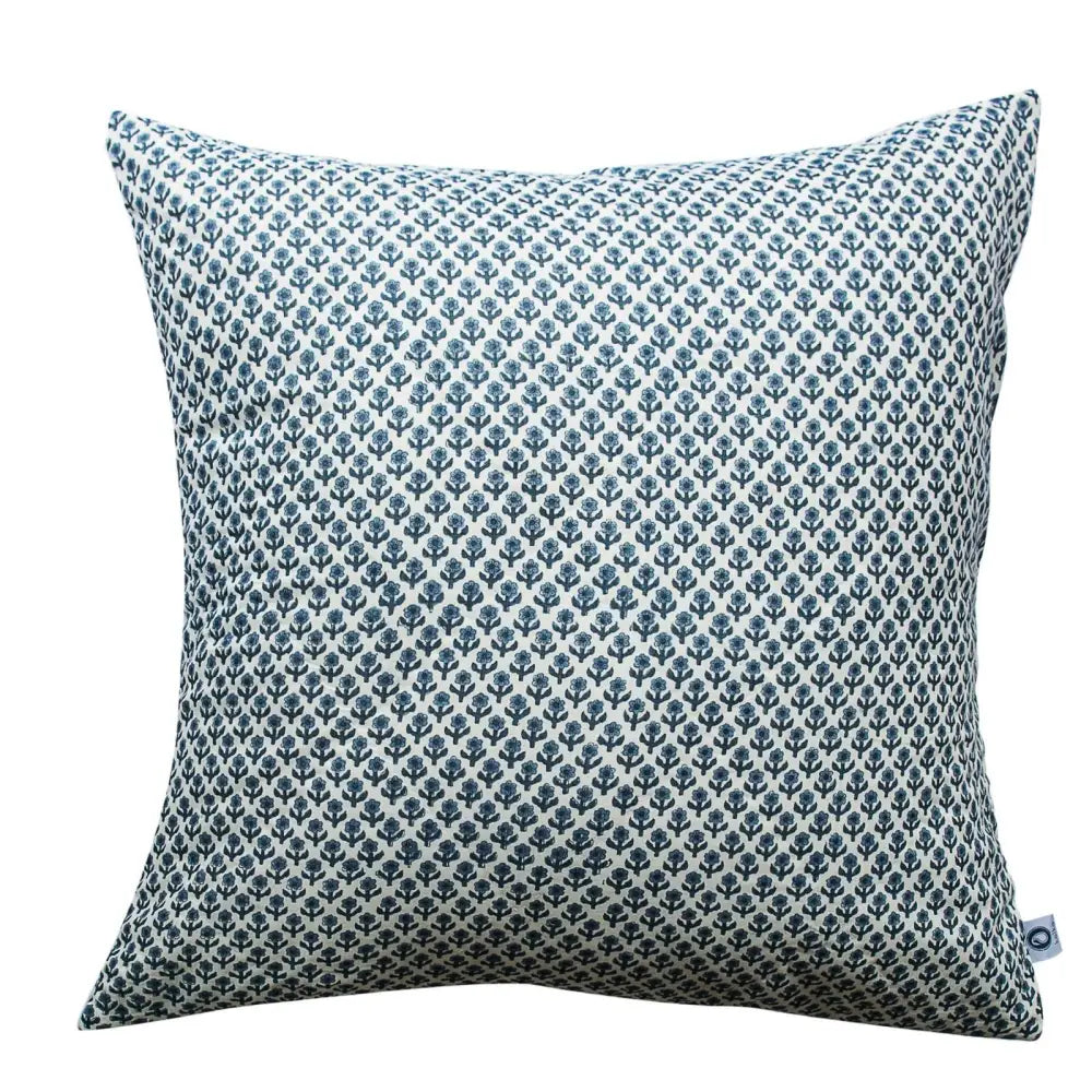 Kolka Indigo Quilted Euro Cushion Cover Sham Pillow Case Decorative - Blue - Home & Garden > Decor