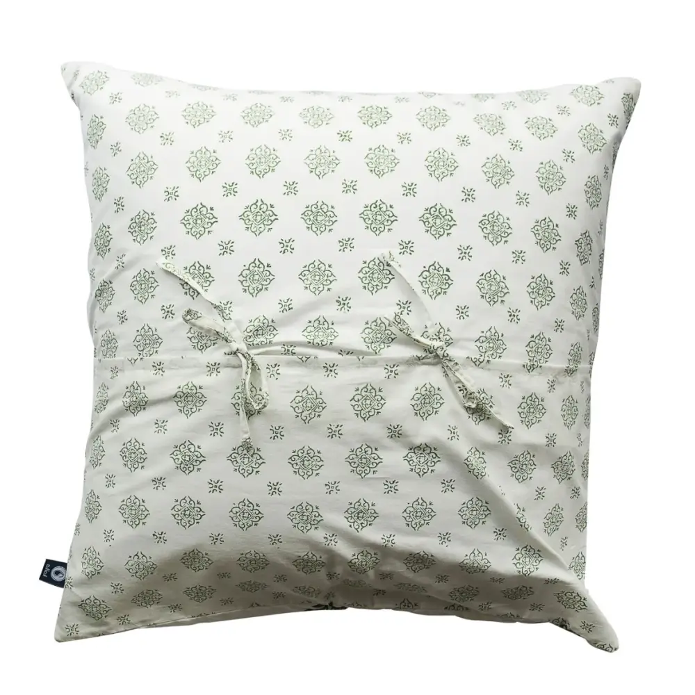Kolka Iris Quilted Euro Sham Set Super Quality Cotton Quilted Front - Green - Home & Garden > Decor