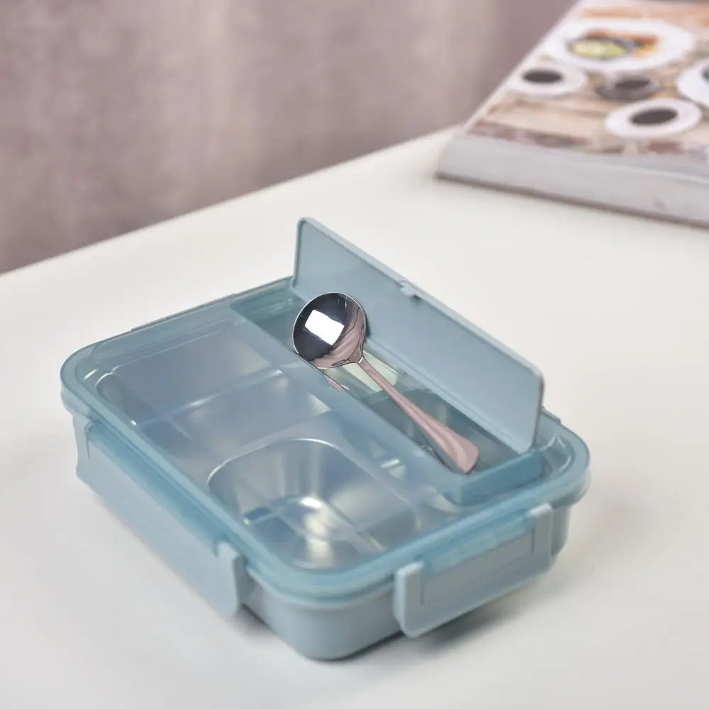 Kylin 304 Stainless Steel 4 Divided Simple Lunch Box - Blue - Home & Garden > Kitchenware