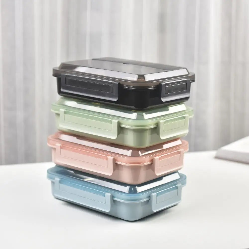 Kylin 304 Stainless Steel 4 Divided Simple Lunch Box with a cultery set - Green - Home & Garden > Kitchenware
