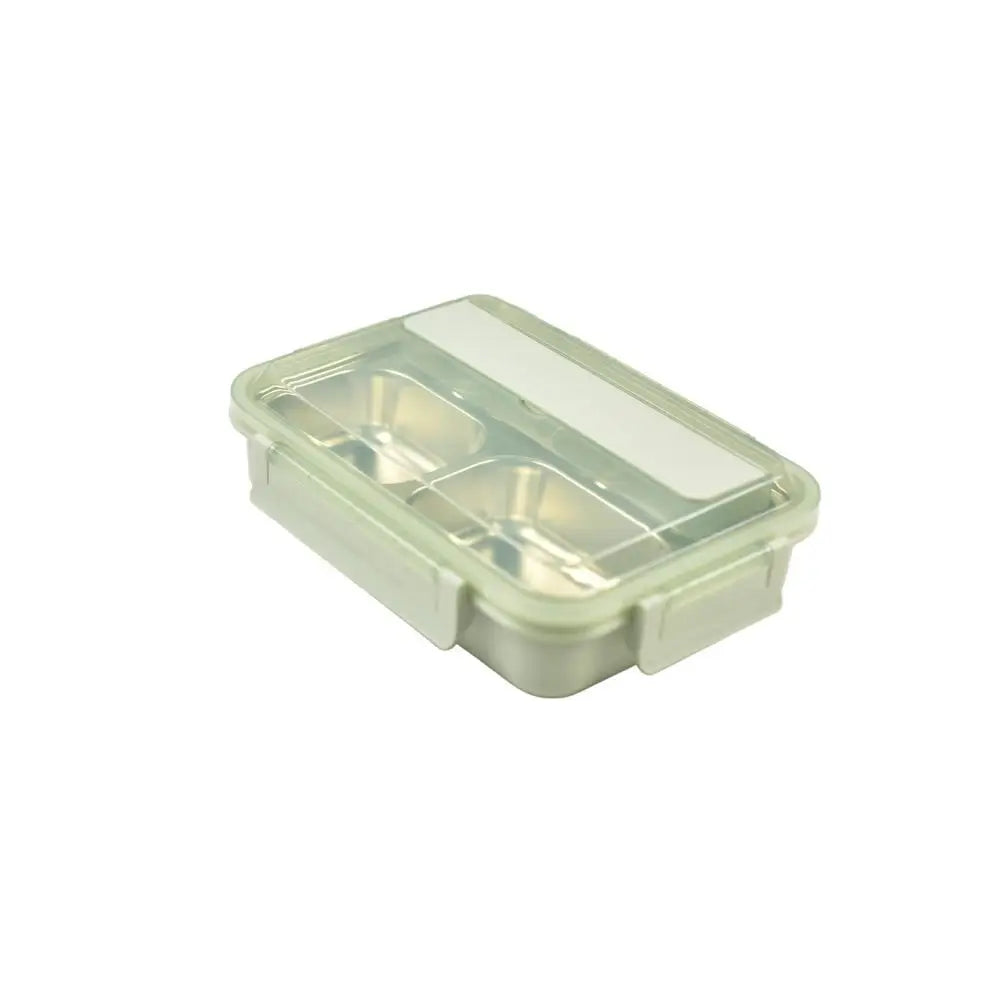 Kylin 304 Stainless Steel 4 Divided Simple Lunch Box with a cultery set - Green - Home & Garden > Kitchenware