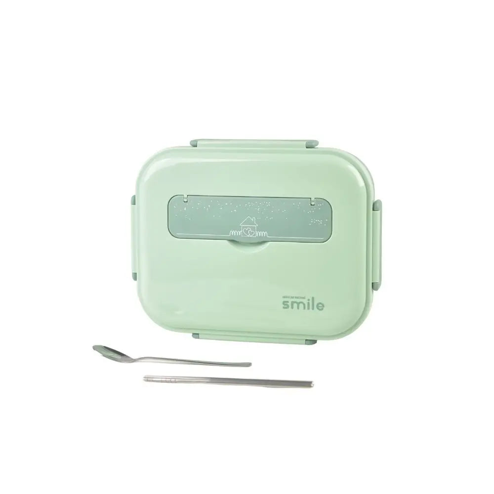 Kylin 304 Stainless Steel 5 Divided Smile Small Lunch Box With Soup Pot - Green - Home & Garden > Kitchenware