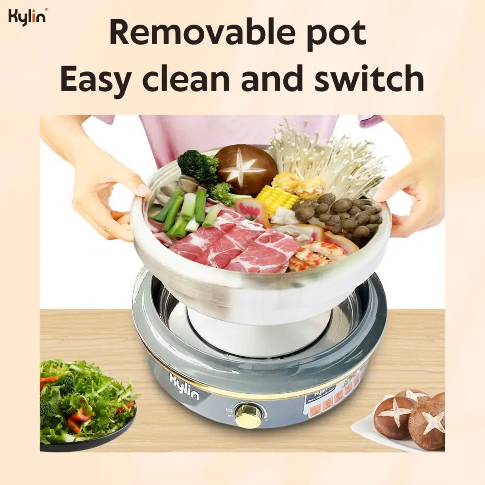 Kylin Electric 1500W Hotpot with Stainless Steel Inner Pot 4L AU-K2011 - Home & Garden > Kitchenware
