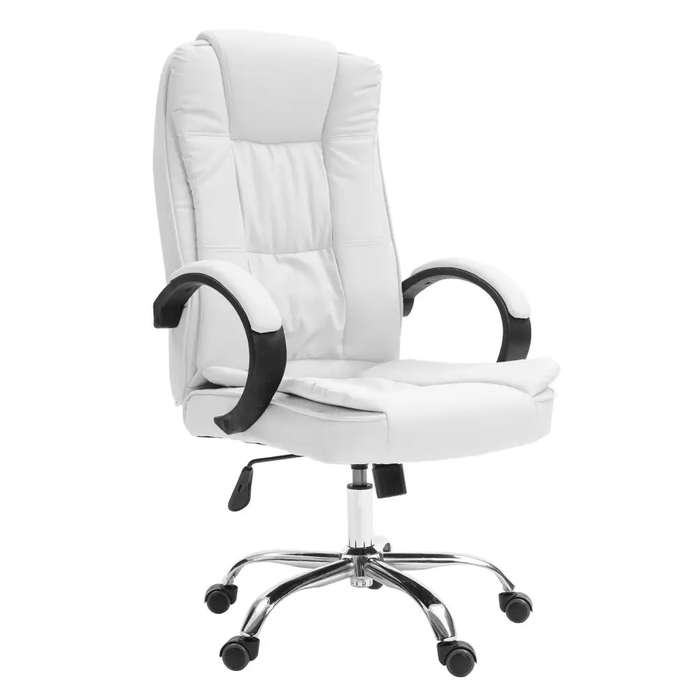 La Bella White Executive Office Chair Sage Dual-Layer Seat - Furniture > Office > Office & Desk Chairs