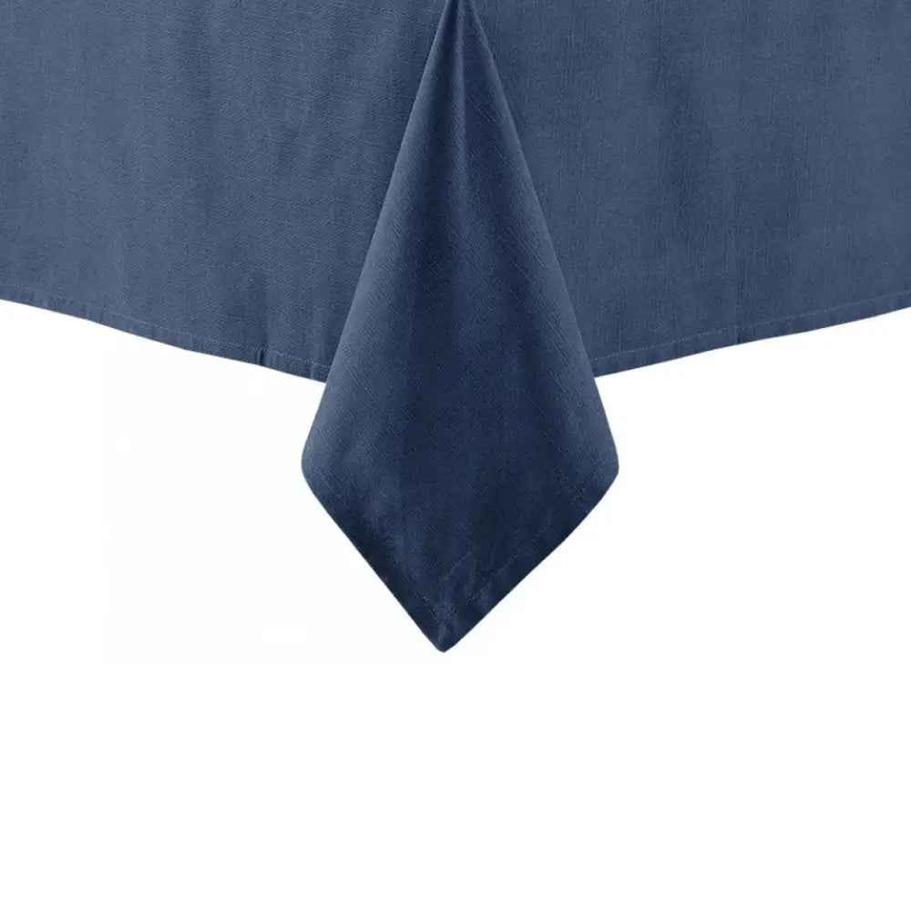 Ladelle Base Navy Linen Look 100% Cotton Tablecloth 150 x 265 cm - Home & Garden > Kitchenware