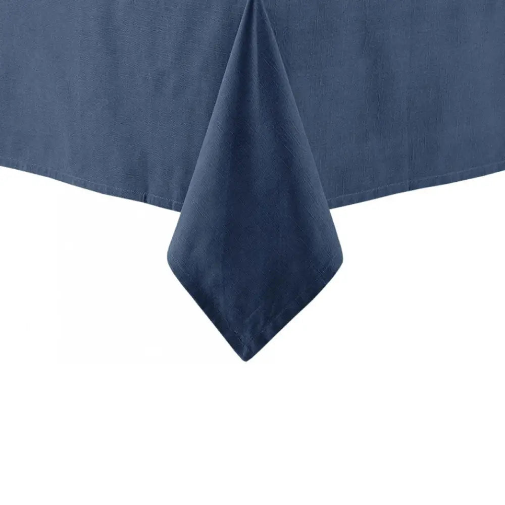 Ladelle Base Navy Linen Look 100% Cotton Tablecloth 150 x 300 cm - Home & Garden > Kitchenware