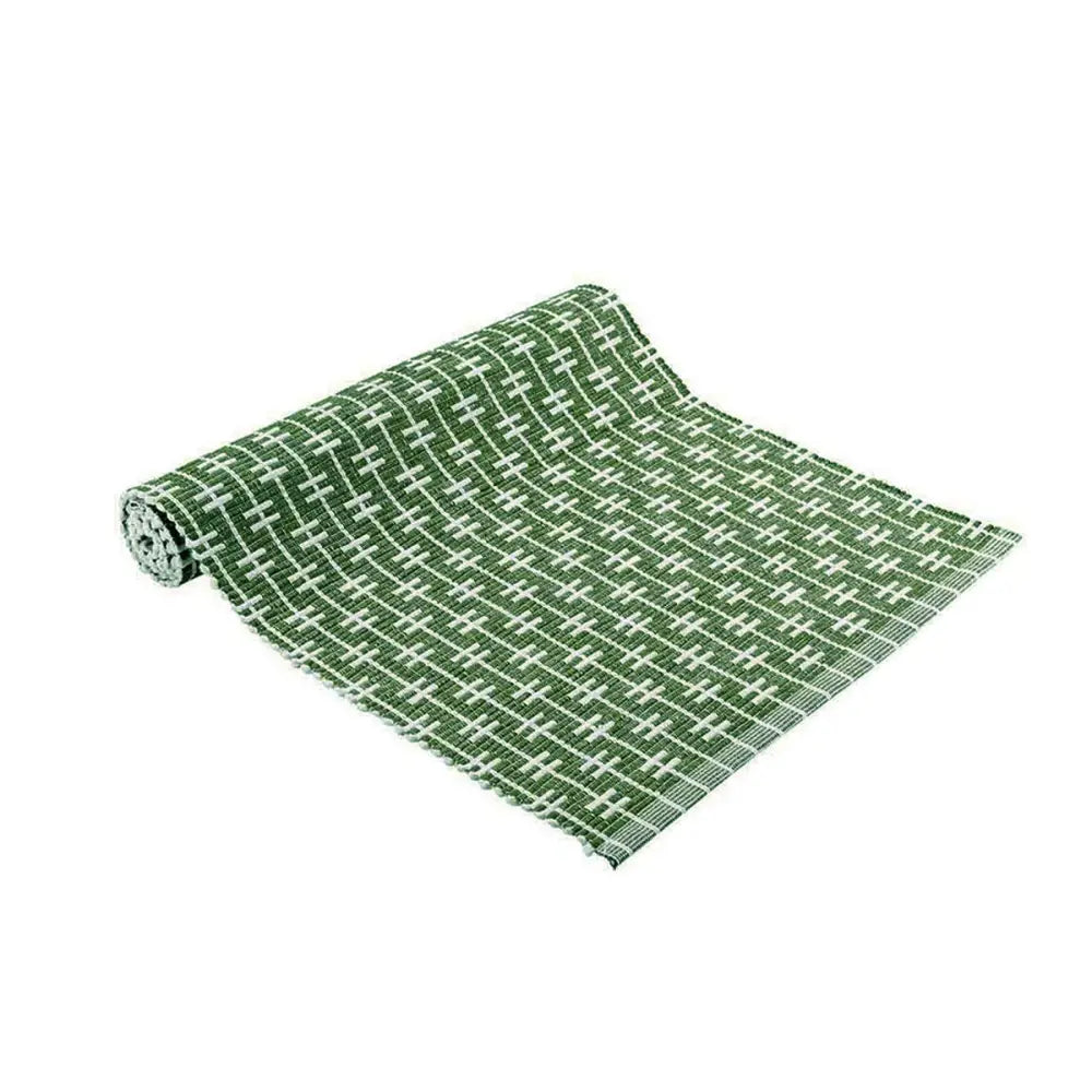 Ladelle Eden Ribbed Eco Recycled Cotton Table Runner 33 x 150 cm Sage - Home & Garden > Kitchenware