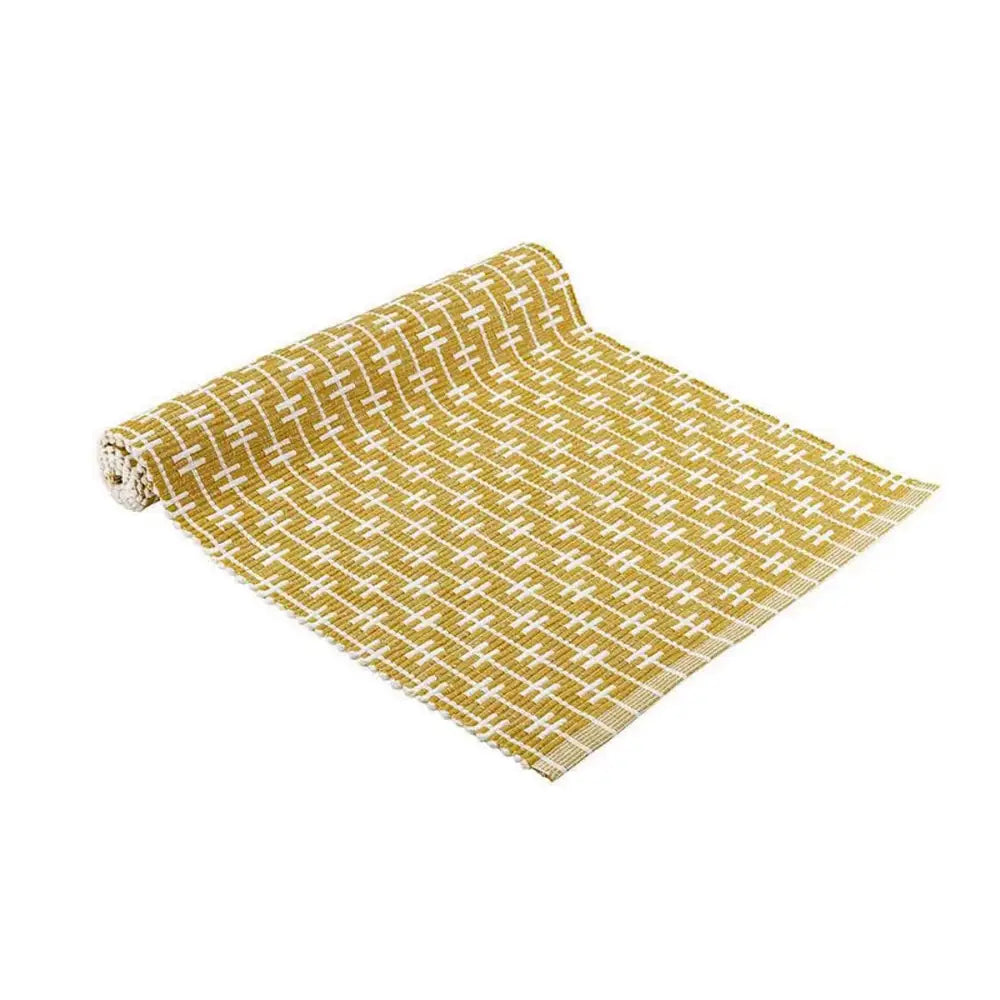 Ladelle Eden Ribbed Eco Recycled Cotton Table Runner 33 x 150 cm Zest - Home & Garden > Kitchenware