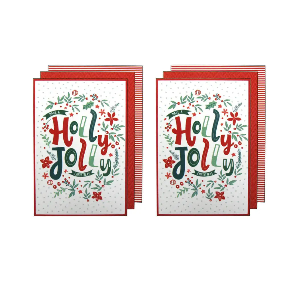 Ladelle Joyful Jolly Christmas Set of 6 Cotton Kitchen Towels Red - Home & Garden > Kitchenware