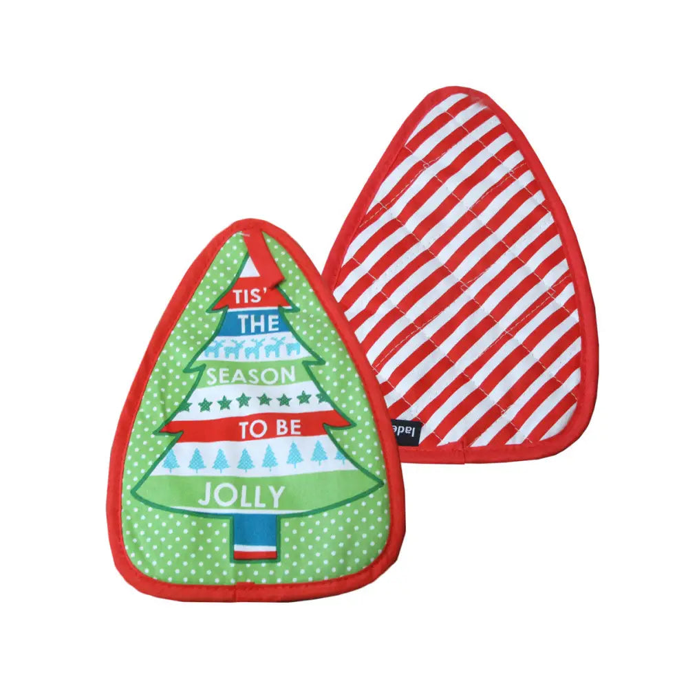 Ladelle Joyful Stripe Red Set of 2 Pot Mitts 17 x 24 cm - Home & Garden > Kitchenware