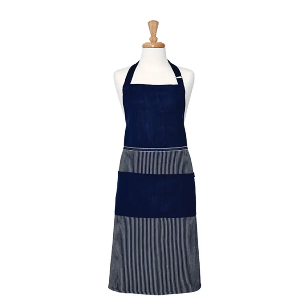 Ladelle Professional Series Stripe Navy Cotton Apron 70 x 95 cm - Home & Garden > Kitchenware