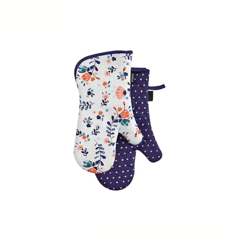 Ladelle Set of 2 - Aimer La Vie Kitchen / BBQ Cotton Oven Mitts - Home & Garden > Kitchenware