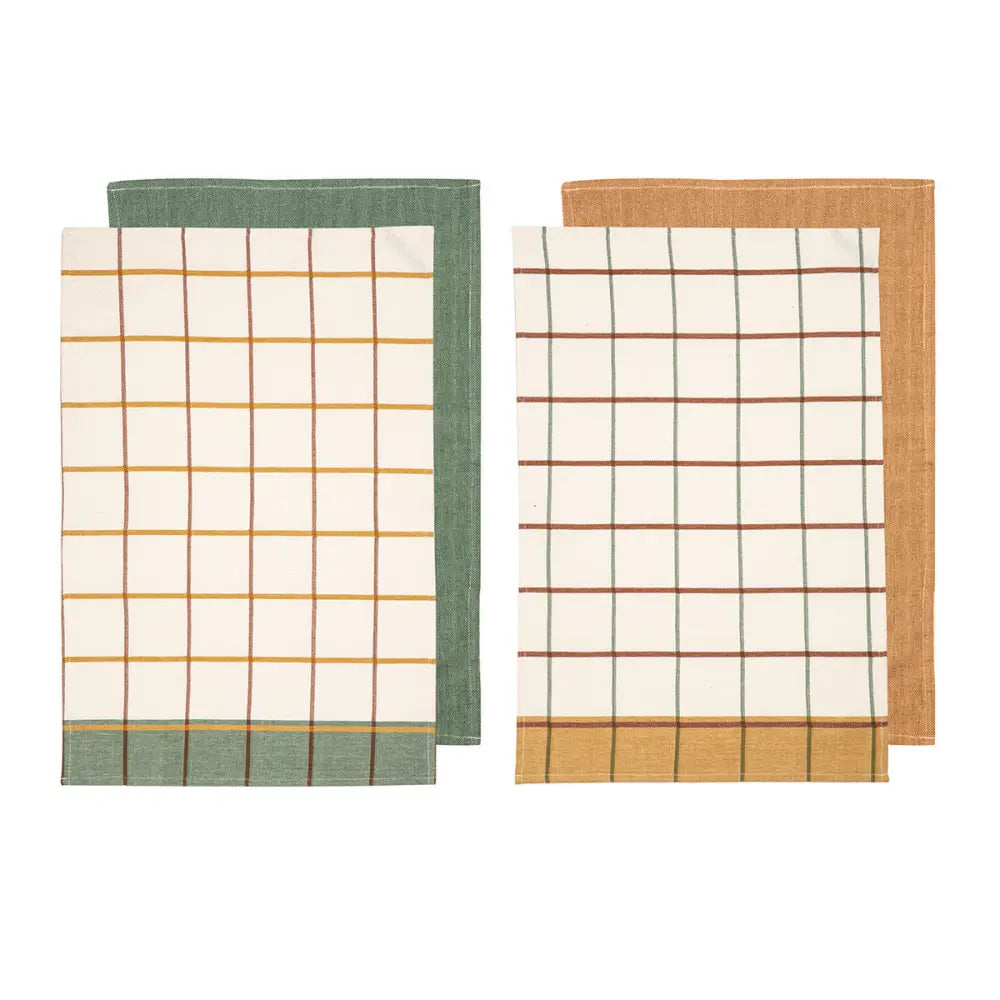 Ladelle Set of 4 Retreat Cotton Kitchen Tea Towels 50 x 70 cm Mix - Home & Garden > Kitchenware