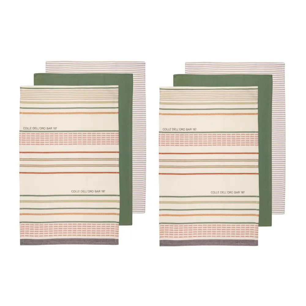 Ladelle Set of 6 Sanctuary Cotton Kitchen Tea Towels 50 x 70 cm Green - Home & Garden > Kitchenware