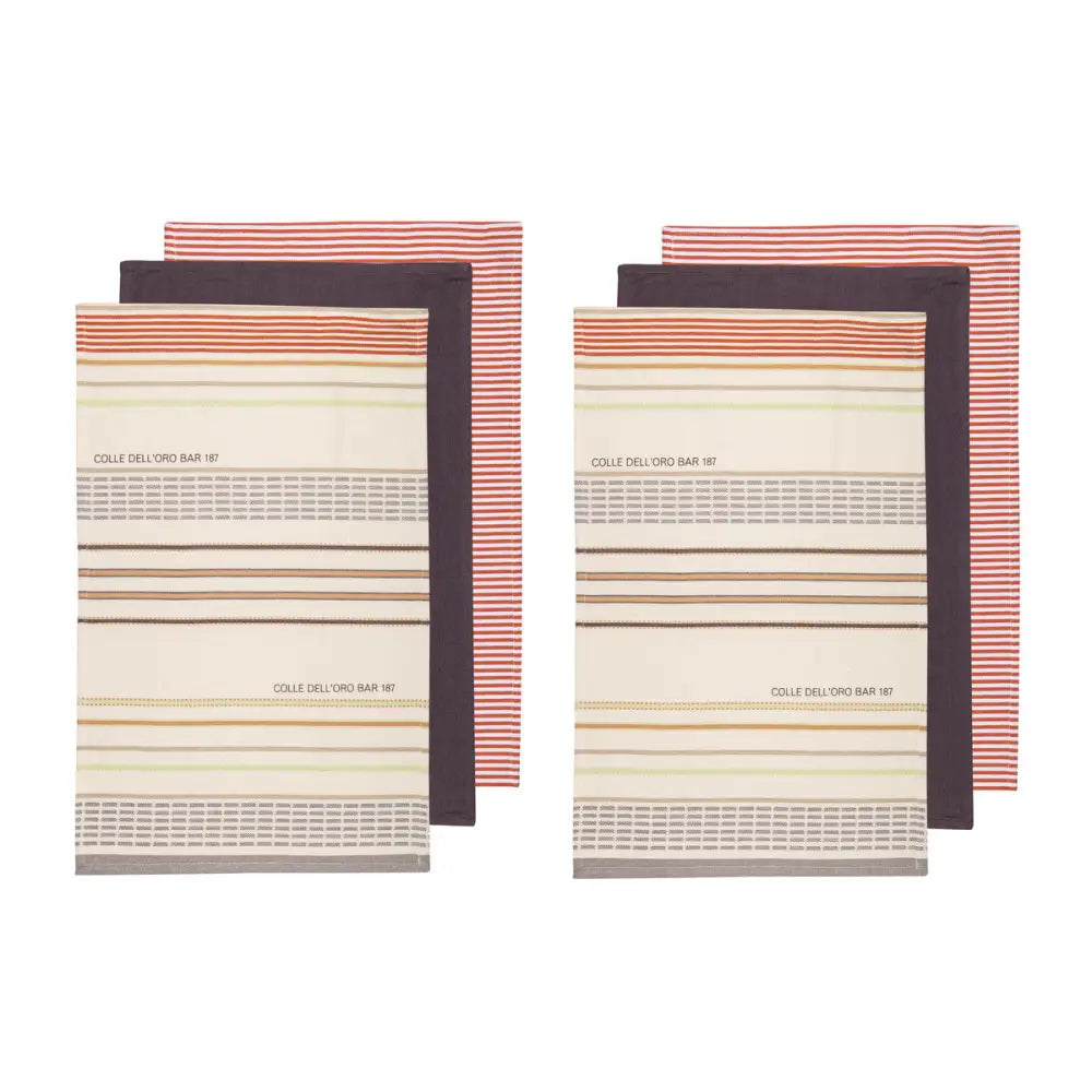 Ladelle Set of 6 Sanctuary Cotton Kitchen Tea Towels 50 x 70 cm Rust - Home & Garden > Kitchenware