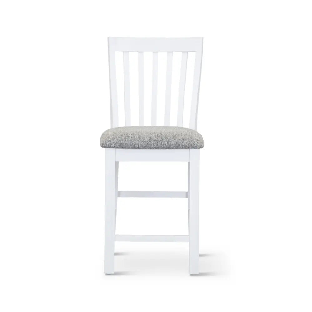 Laelia Tall Bar Chair Stool Set of 8 Solid Acacia Wood Coastal Furniture - White - Furniture > Bar Stools & Chairs >