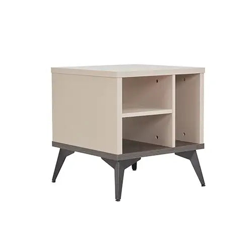 Lamp Table 3 Open Storage Cabinet MDF in Champagne Colour - Furniture > Living Room > Side Tables