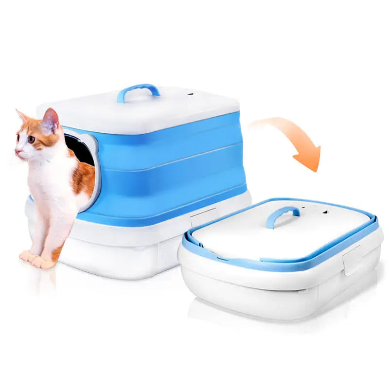 Large Foldable Cat Litter Box Plastic Toilet Easy Cleaning - Pet Care > Cat Supplies > Cat Litter