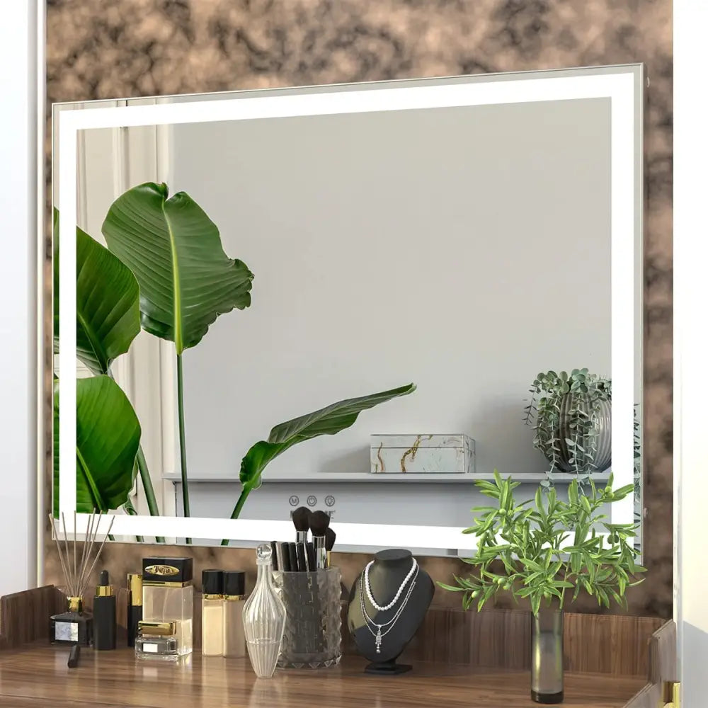 Large Hollywood Makeup Mirror 3 Modes Lighted and Smart Touch Control (92 x 68 cm) - Health & Beauty > Makeup > Makeup