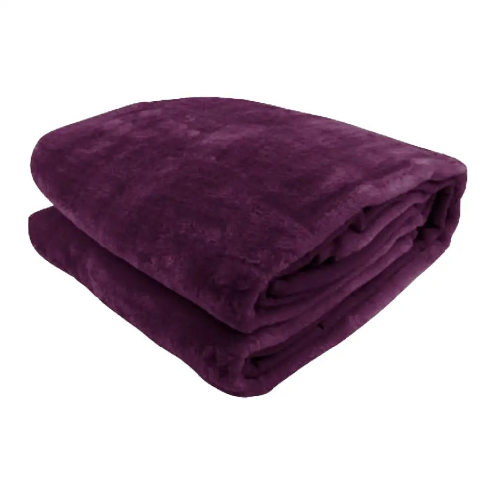 Laura Hill Double-sided Large 220 X 240cm Faux Mink Throw Rug Blanket 800-gsm Heavy - Purple - Home & Garden > Bedding