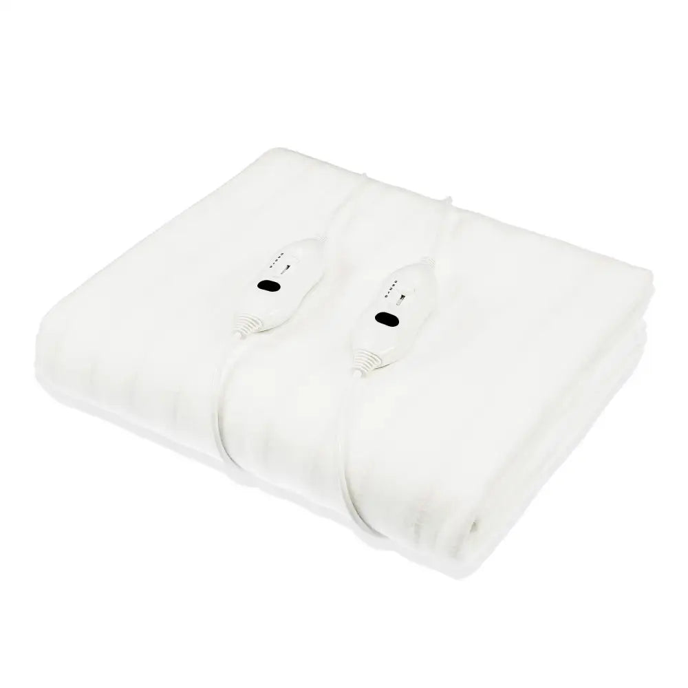 Laura Hill Electric Blanket Queen Size Fitted Underlay Winter Throw - White - Home & Garden > Bedding