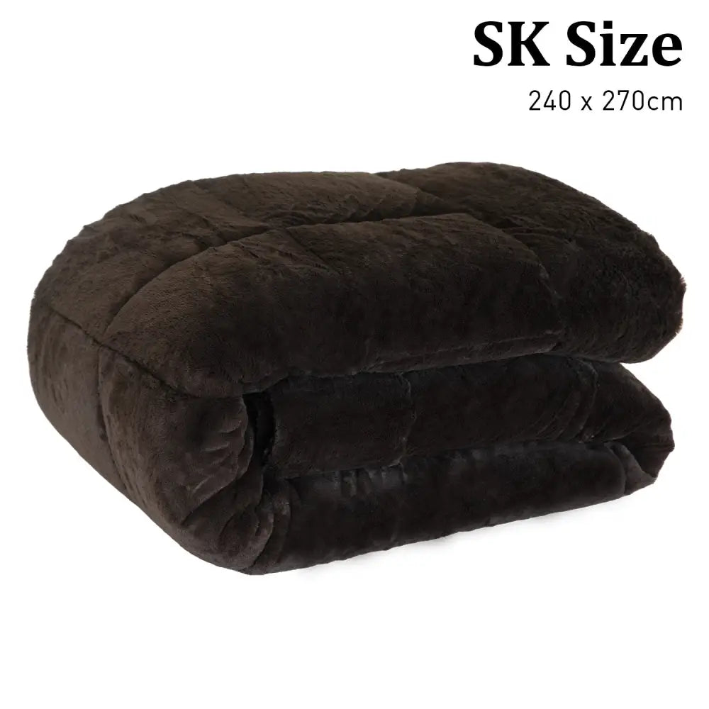 Laura Hill Faux Mink Comforter Quilt Doona Duvet 600GSM - Super King - Home & Garden > Bedding