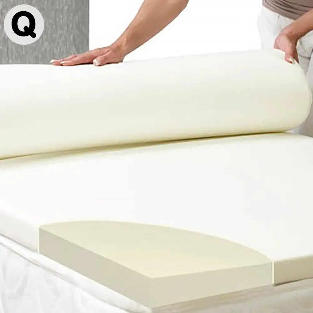 Laura Hill Queen Foam Mattress Topper Underlay Fabric Jacquard Cover 5cm Protector - Home & Garden > Bedding
