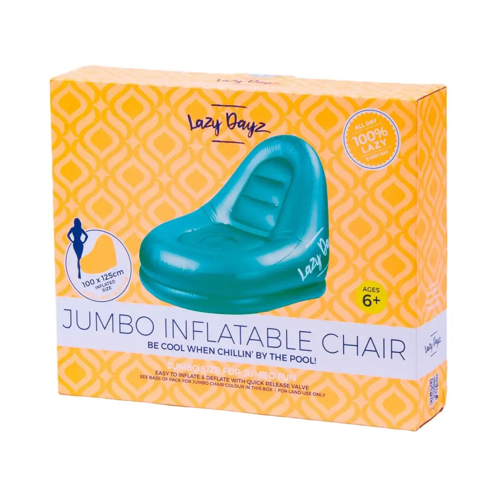 Lazy Dayz Jumbo Inflatable Chair - Teal - Home & Garden > Pool & Accessories > Pool Toys & Inflatables