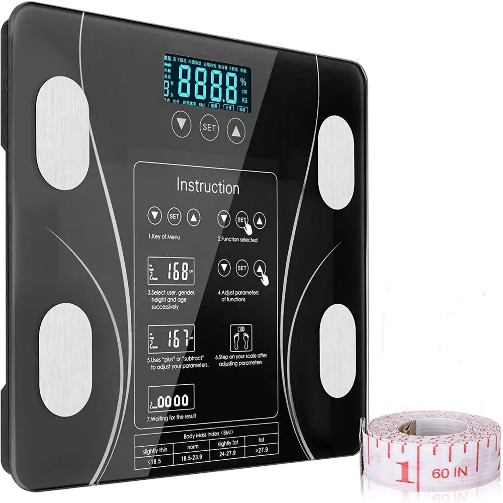 LCD Scales Body Weight Bathroom Bath room Body Fat Gym Fitness Scale BMI BMR - Home & Garden > Scales > Bathroom Scales