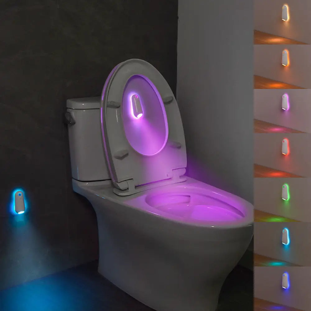 LED Motion Sensor Toilet Night Light - 8-Color Adjustable Glow with Modern Design - Home & Garden > Lighting > Night