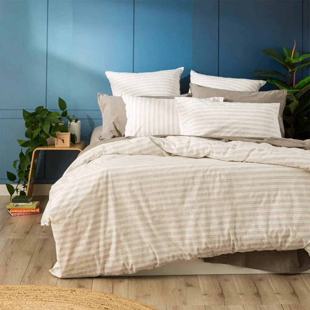 Leo Yarn Dyed Vintage Washed Cotton European Pillowcase by Renee Taylor - Home & Garden > Bedding > Pillowcases
