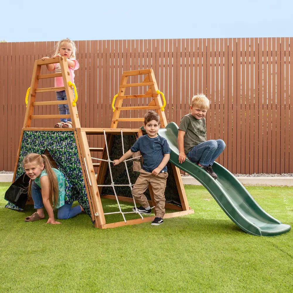 Lifespan Kids Cooper Climbing Frame with 1.8m Green Slide - Baby & Kids > Baby & Kid’s Toys > Outdoor Play Equipment