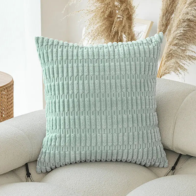 Light Light blue Set of 2 Corduroy Style Throw Pillow Covers - Machine Washable 45*45CM - Home & Garden > Bedding >
