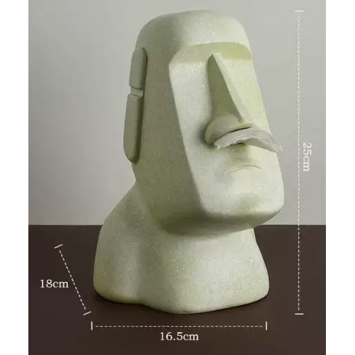 Light Green Creative Moai Tissue Holder - Fun and Unique Decorative Dispenser - Home & Garden > Bathroom Accessories >