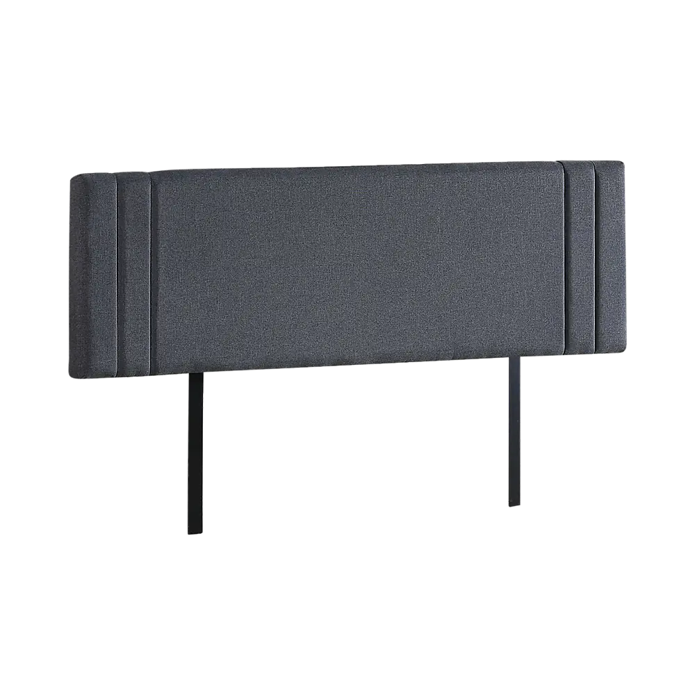 Linen Fabric King Bed Deluxe Headboard Bedhead - Grey - Furniture > Bedroom