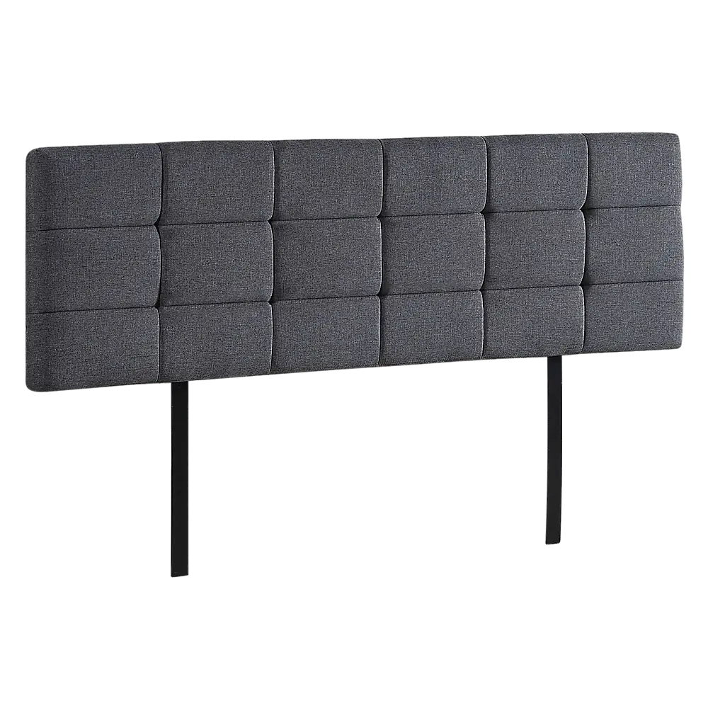 Linen Fabric King Bed Deluxe Headboard Bedhead - Grey - Furniture > Bedroom