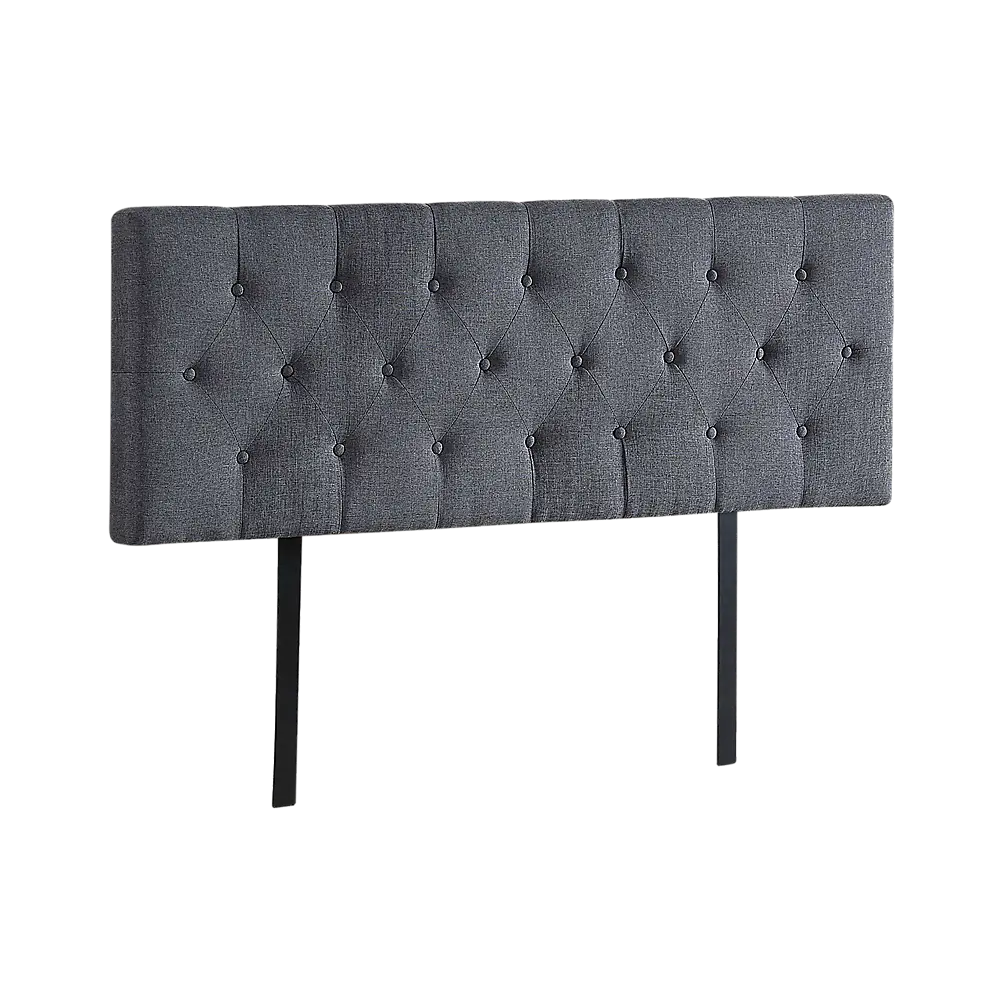 Linen Fabric Queen Bed Deluxe Headboard Bedhead - Grey - Furniture > Bedroom
