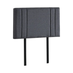 Linen Fabric Single Bed Deluxe Headboard Bedhead - Grey - Furniture > Bedroom > Beds & Bed Frames