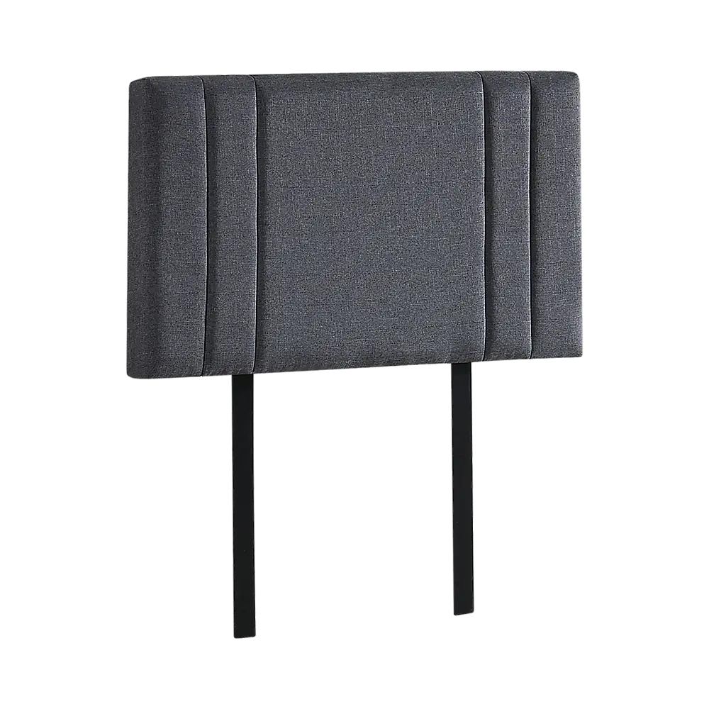 Linen Fabric Single Bed Deluxe Headboard Bedhead - Grey - Furniture > Bedroom > Beds & Bed Frames