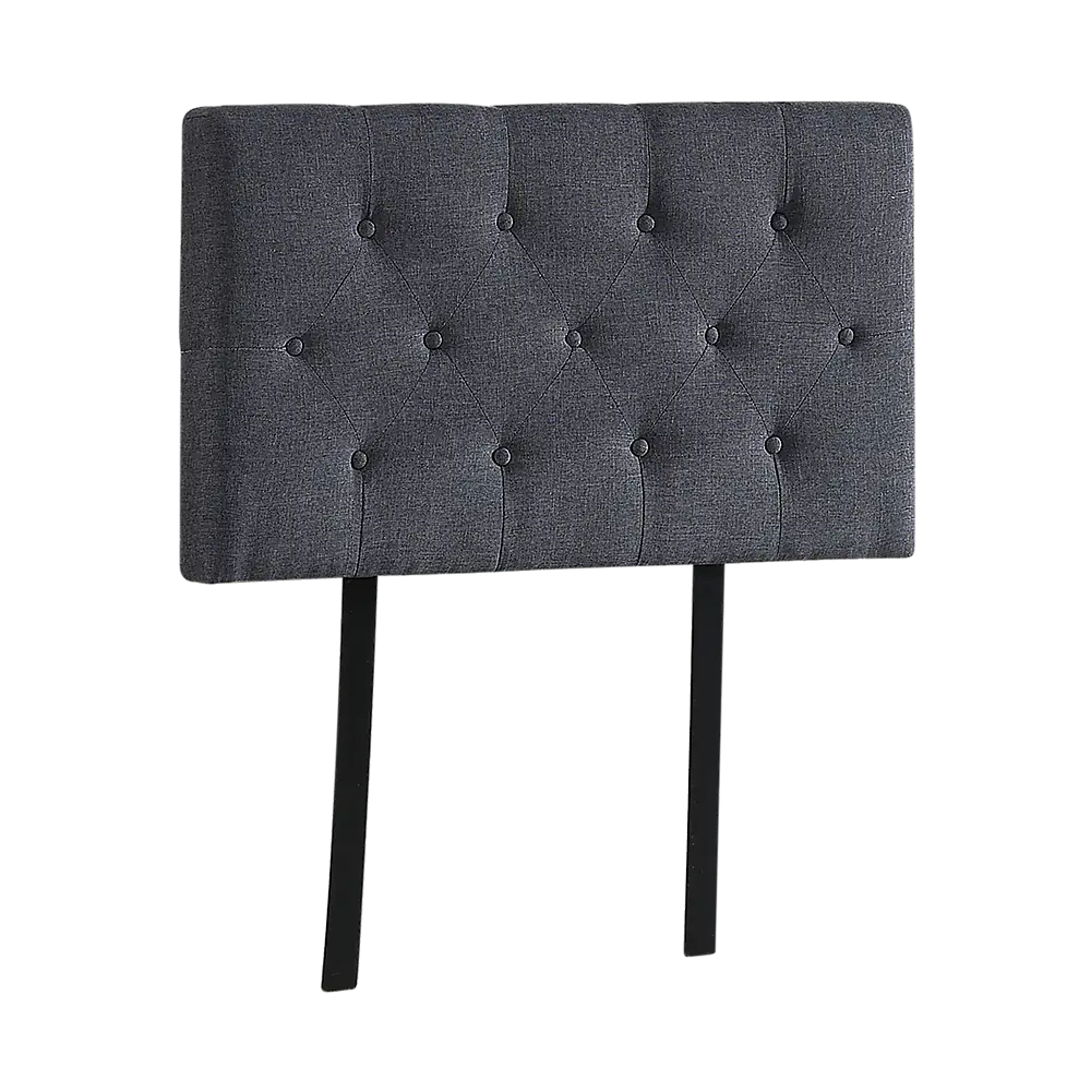 Linen Fabric Single Bed Deluxe Headboard Bedhead - Grey - Furniture > Bedroom