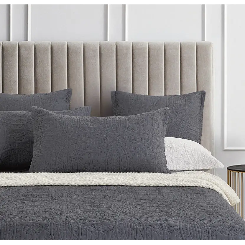 Lisbon Quilted 3 Pieces Embossed Coverlet Set-queen/double charcoal - Home & Garden > Kitchenware > Oven Mitts & Pot