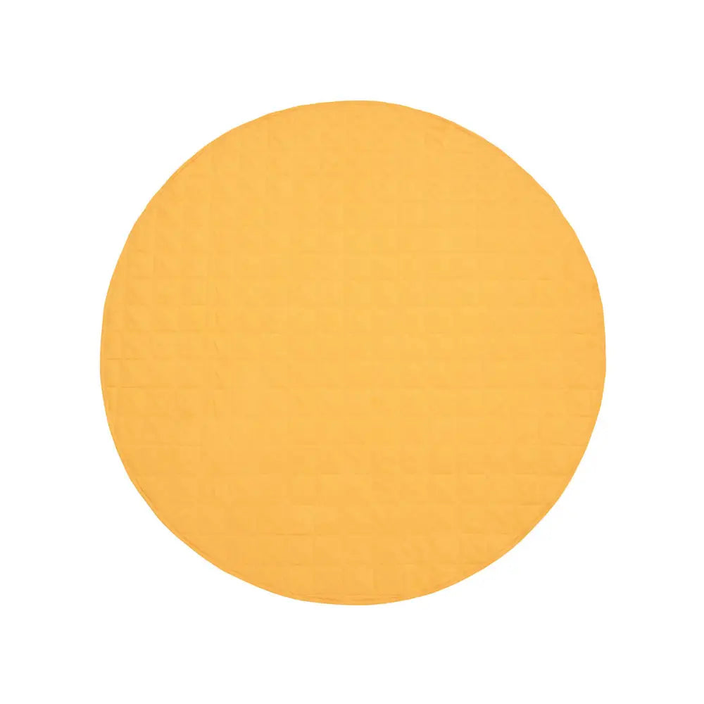 Little Gem Round Linen Cotton Baby Play Mat Marigold 130cm Diameter - Home & Garden > Rugs