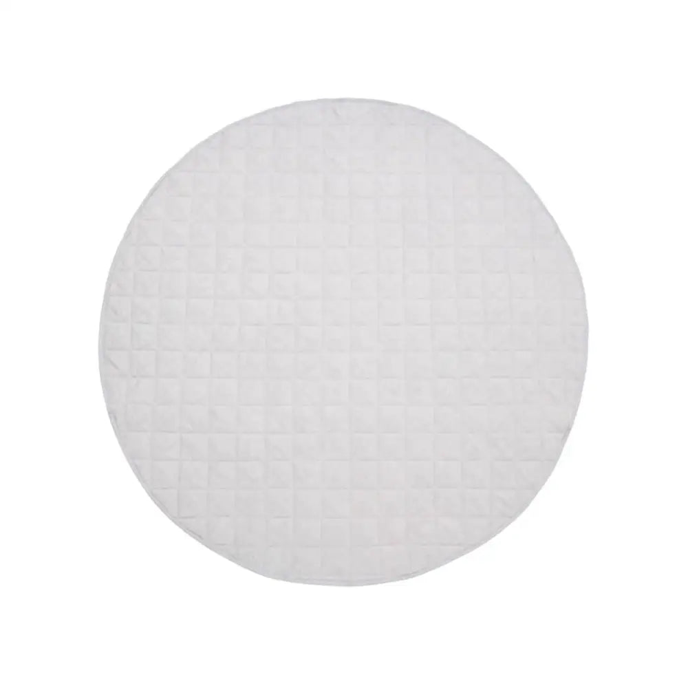 Little Gem Round Linen Cotton Baby Play Mat Silver 130cm Diameter - Home & Garden > Rugs