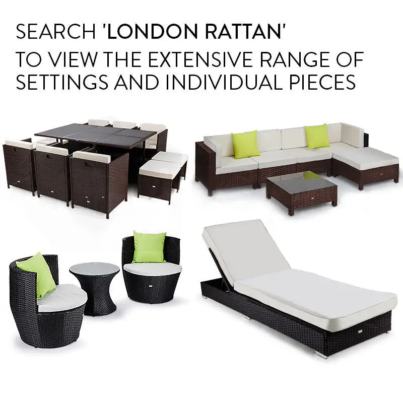 London Rattan Ottoman Outdoor Wicker Furniture Sofa Garden Lounge Foot Stool - Furniture > Outdoor